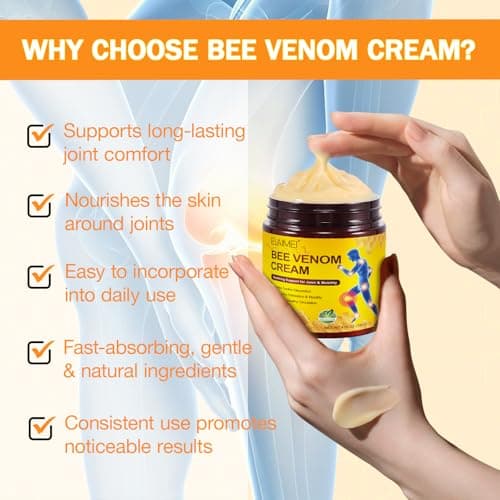 Bee Venom Body Massage Cream with Chondroitin for Back, Knees, Hands, Neck, Feet - 120g