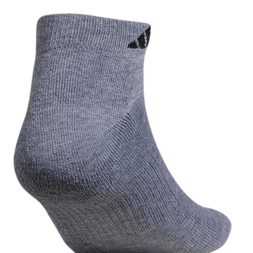 adidas Men's Athletic Cushioned Low Cut Ankle Socks (6 Pairs) Durable & Comfortable, Heather Grey/Black, L — view 5