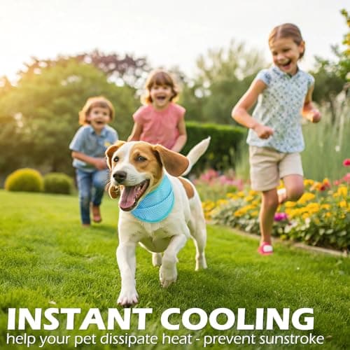 EXPAWLORER Dog Cooling Bandana - 2 Pack Instant Cooling Dog Bandanas, Chill Out Pet Cool Scarf Summer Essentials Ice Neck Cooler Wrap, Prevent Sunstroke for Small Medium Large Dogs, Green Pink M — view 5