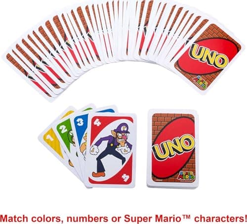 Mattel Games UNO Super Mario Card Game for Kids, Adults, Families & Game Nights, Themed Deck & Special Rule for 2 to 10 Players — view 2