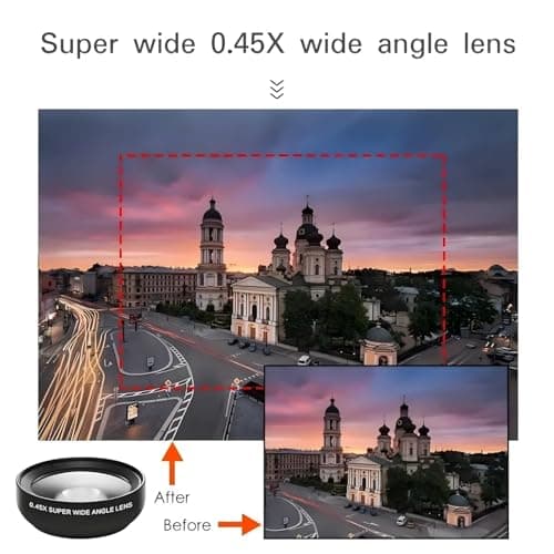 2-in-1 Mobile Phone Lens Kit - 15x Macro & 0.45x Wide-Angle Lens for iPhone, Samsung & Android Smartphones (Black) — view 2