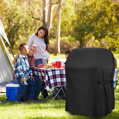 32 Inch BBQ Grill Cover,Heavy Duty Waterproof Barbecue Cover Heavy Duty Oxford Waterproof Grill Cover,Dustproof and Windproof Barbecue Cover for Outdoor Barbecue,Suitable for Most Brands — view 4