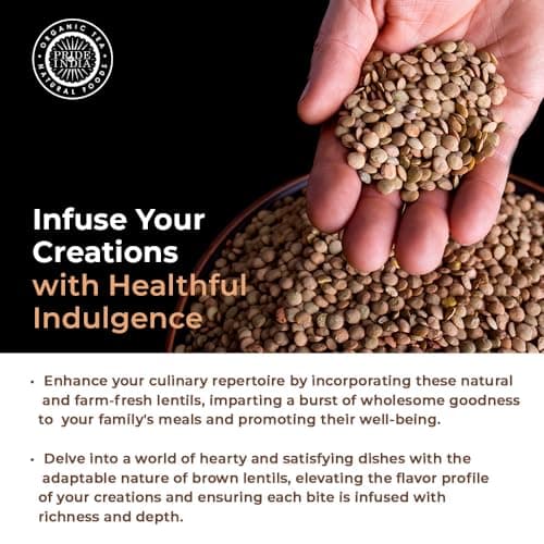 Pride Of India - Indian Whole Brown Crimson Lentils - 1.5 lbs (680 gm) Jar - Healthy Culinary Nutritious Lentils - Rich in Protein (9g) and Dietary Fiber (5g) per Serving (16 Servings) -Amazing Value — view 4