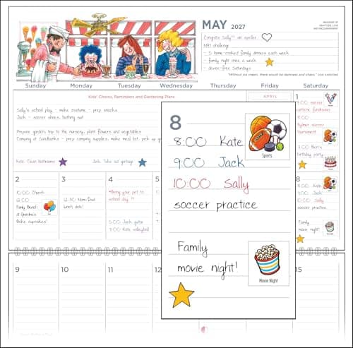 Family Organizer Calendar 2027 by More Time Moms (15x22 Inches) - September 2026 to December 2027– Large Wall Planner for Busy Families – 16 Month Home Command Center with over 500 Stickers, Storage Pocket & Extra-Large Writing Spaces – Mom Life Organization System — view 2