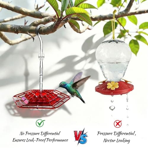 2 Pack Hummingbird Feeders for Outdoors Hanging with 30 Feeding Ports Saucer Humming Bird Feeder with Integrated Ant Moat Bee-Proof Leak-Proof No Drip, Easy Cleaning and Refill