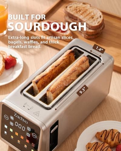 Long Slot Toaster for Sourdough & Artisan Bread with Smart Touchscreen