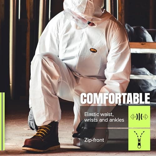Pioneer Microporous Disposable Coveralls - Protects from Chemicals, Bleach, Paint - Breathable & Comfortable - Type 5 and 6 — view 3