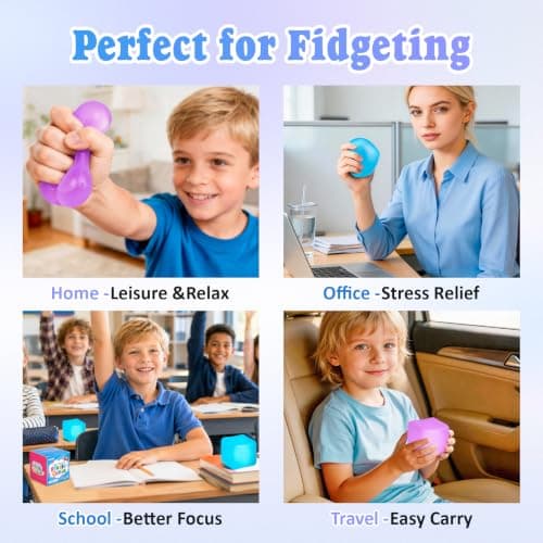 VISCOO 2 Pack Stress Cube, Slow Rising Ice Cube Squishy for Anxiety Relief — view 5
