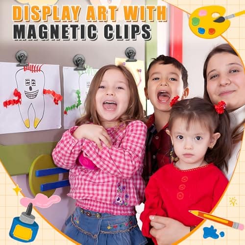 Grtard 12 Pack Magnetic Clips, Fridge Magnets Refrigerator Magnets — view 3