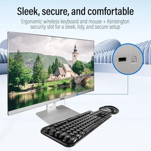 23.8" Full HD All in One PC Desktop Computer (Dec 2025 Release) - 16GB RAM, 512GB SSD, Windows 11, Intel 15th Gen Quad-Core CPU, HDMI, USB 3.0 - AIO PC with Wireless Keyboard, Mouse, 3MP Web Camera — view 3