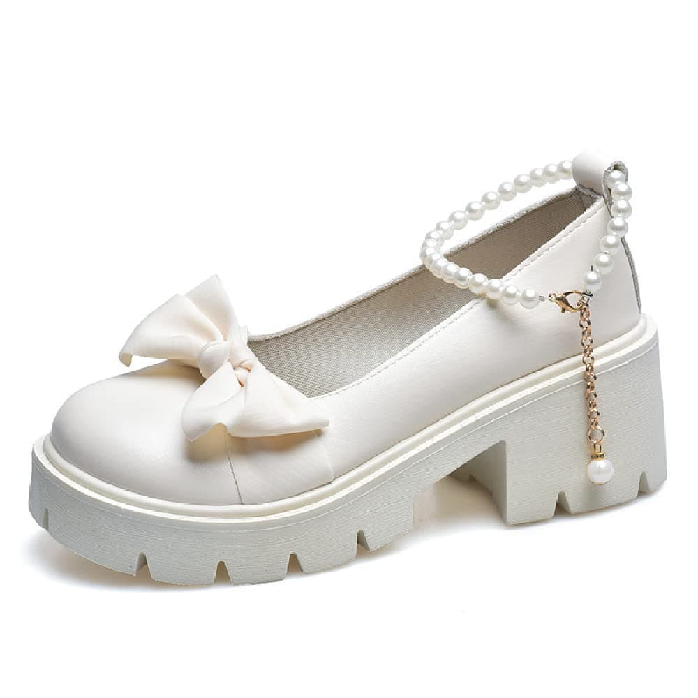 Womens Platform Mary Janes Shoes Sweet Toe Ankle Lolita Gothic Pumps Chunky Patent Leather — view 26