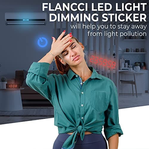 FLANCCI LED Light Dimming Stickers, Adhesive Light Filters for Reducing Bright LED Lights, Sleep-Friendly Light Softening Sheets (2 Sheets) — view 3