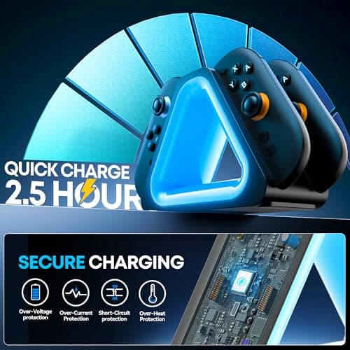 for Mac Game Charging Dock for 2025 Nintendo Switch 2 Joypad,Joypad 2 Controller Charging Docking Station, Ergonomics & Magnetic Fast Charger Dock Station with Charging Cable — view 5