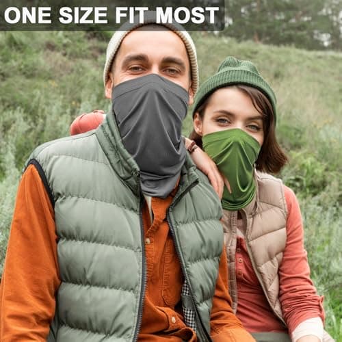 WOXVM 2 Pack Neck Gaiter Face Mask Breathable Sun Cooling Balaclava Versatile Bandana Tube Neck Scarf Gator Face Cover Summer UV Protection Headwear for Men Women Outdoor Sports — view 3
