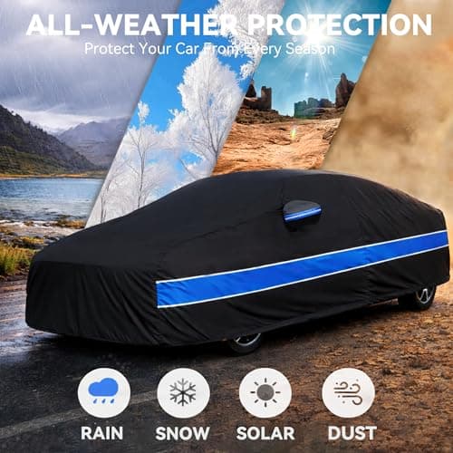 Car Cover Compatible with Honda Accord,10-Layer Car Cover Waterproof All Weather,Full Exterior Cover with Cotton Lining,Sun Rain UV Dust Snow Protection with Door Zipper,Fit for Sedan/Coupe 2001-2025 — view 2