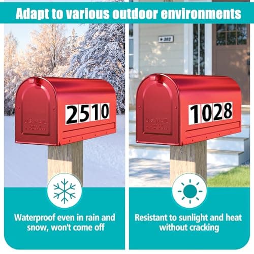 400 PCS Number Stickers, 2" x 1" Waterproof Mailbox Number Label, Consecutive Numbers 0-9, Self-Adhesive and Residue-Free, Ideal for Mailboxes, Storage Boxes, Organizers, Cabinets and More — view 4