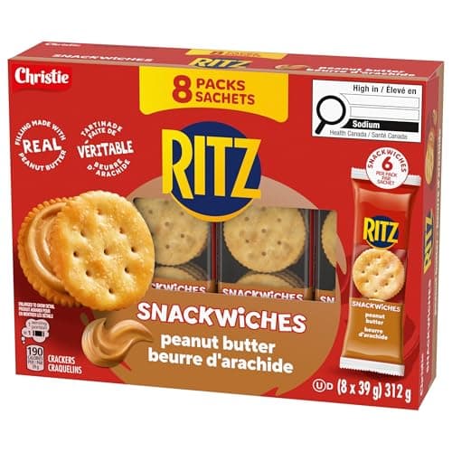 RITZ Peanut Butter Cracker Snackwiches, Filling Made With Real Peanut Butter, 312 g (Pack of 8) — view 6