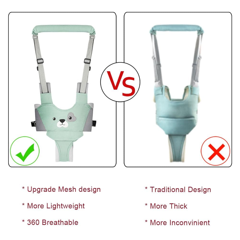 Vicloon Arnés de Seguridad para Caminar Arnes Bebes Ajustable Arnés de Bebe con Hebilla de Seguridad y Calcomanías Mágicas Transpirable Cinturón de Andador para Bebe 7-24 Mes — view 3