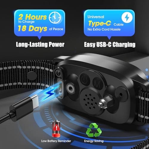 Oliry Smart AI Bark Collar for Large Medium Small Dogs, Anti Barking Device with 5 Training Modes, Exclusive Forced Bark-Stopping, Rechargeable IP67 Waterproof Bark Collar with 5 Sensitivity (Black) — view 4