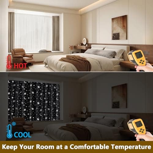 Yelmzir Portable Blackout Blind with Suction Cups, Adjustable Window Black Out Curtains No Drill, Temporary Blackout Window Covering for Bedroom, Travel, RV, 78" x 51" — view 3