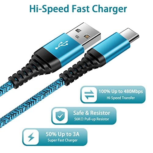 C Charger Cord Fast Charging USB Type C Cable Android Charger Cables 6FT — view 3