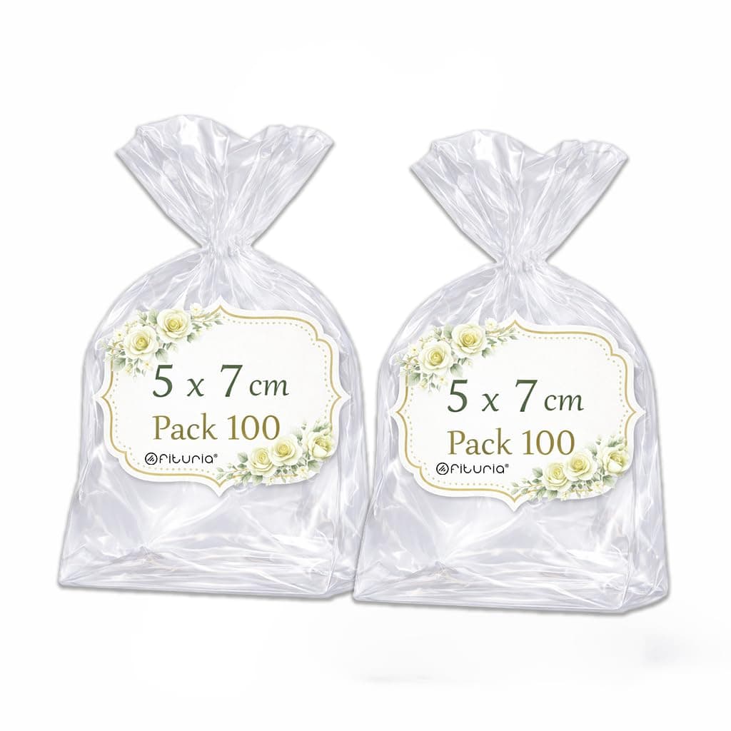 Ofituria Bolsas Celofán Transparente 10 x 15 cm, Bolsas Transparentes para Chuches y Regalos – Bolsas Plastico Transparente para Cumpleaños Infantiles, Galletas y Detalles, 1 Pack (100 Bolsas) — view 31