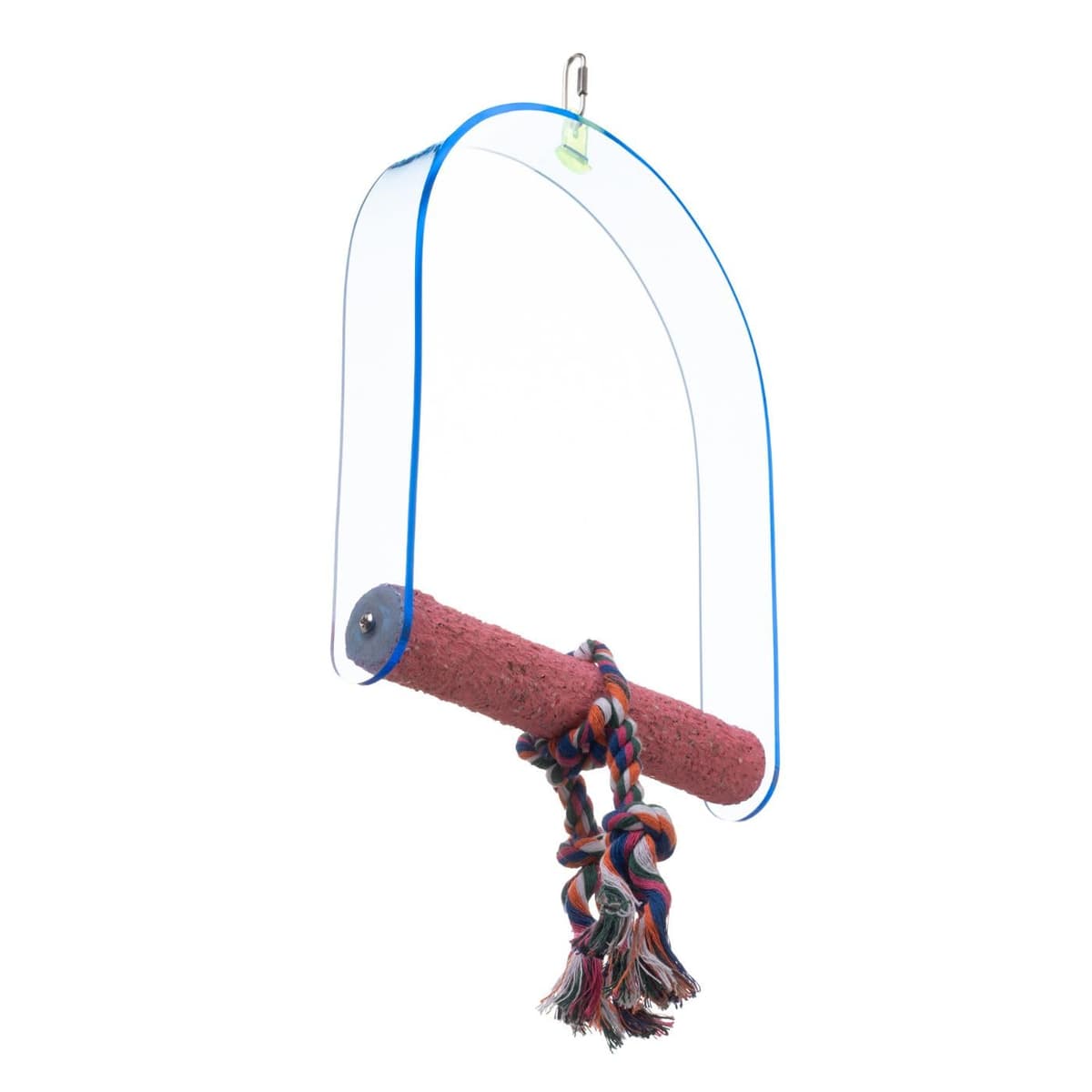 PARROT ESSENTIALS Sanded Nail Arch Swing Perch with Cotton Rope - Medium Parrot Toy Nest Swing for Nail Trimming - Wooden Bird Perch for African Grey, Amazon, Cockatoo - Pet Swing for Birdcage — view 4