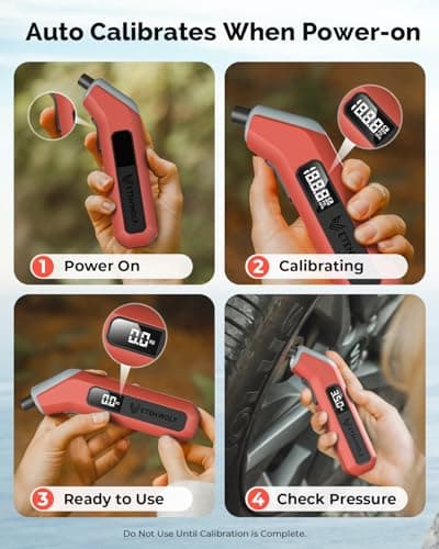 ETENWOLF T300 Digital Tire Pressure Gauge 3-200 PSI, Industrial Tire Gauge Calibrated to ANSI B40.7 Grade 2A(Plus-Minus 0.5%), Replaceable AAA Batteries (Vivid Orange) — view 7