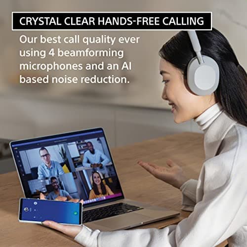 Sony WH-1000XM5 Premium Noise Canceling Headphones, Auto NC Optimizer, 30-Hour Battery, Alexa Voice Control, Silver — view 4