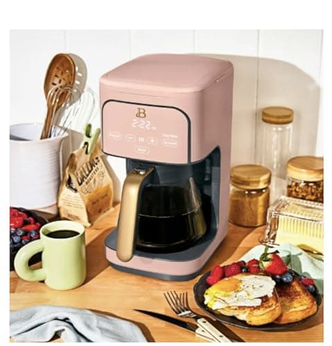 Beautiful 12-Cup Programmable Drip Coffee Maker by Drew Barrymore (Rose Pink) — view 7