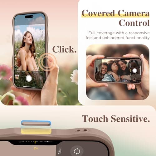 GVIEWIN for iPhone 17 Pro Max Case Compatible with MagSafe [Curly Wave Edge][Full Camera Protection] Floral Translucent Shockproof Magnetic Women Phone Case for 17 Pro Max, Floratopia/Brown — view 4