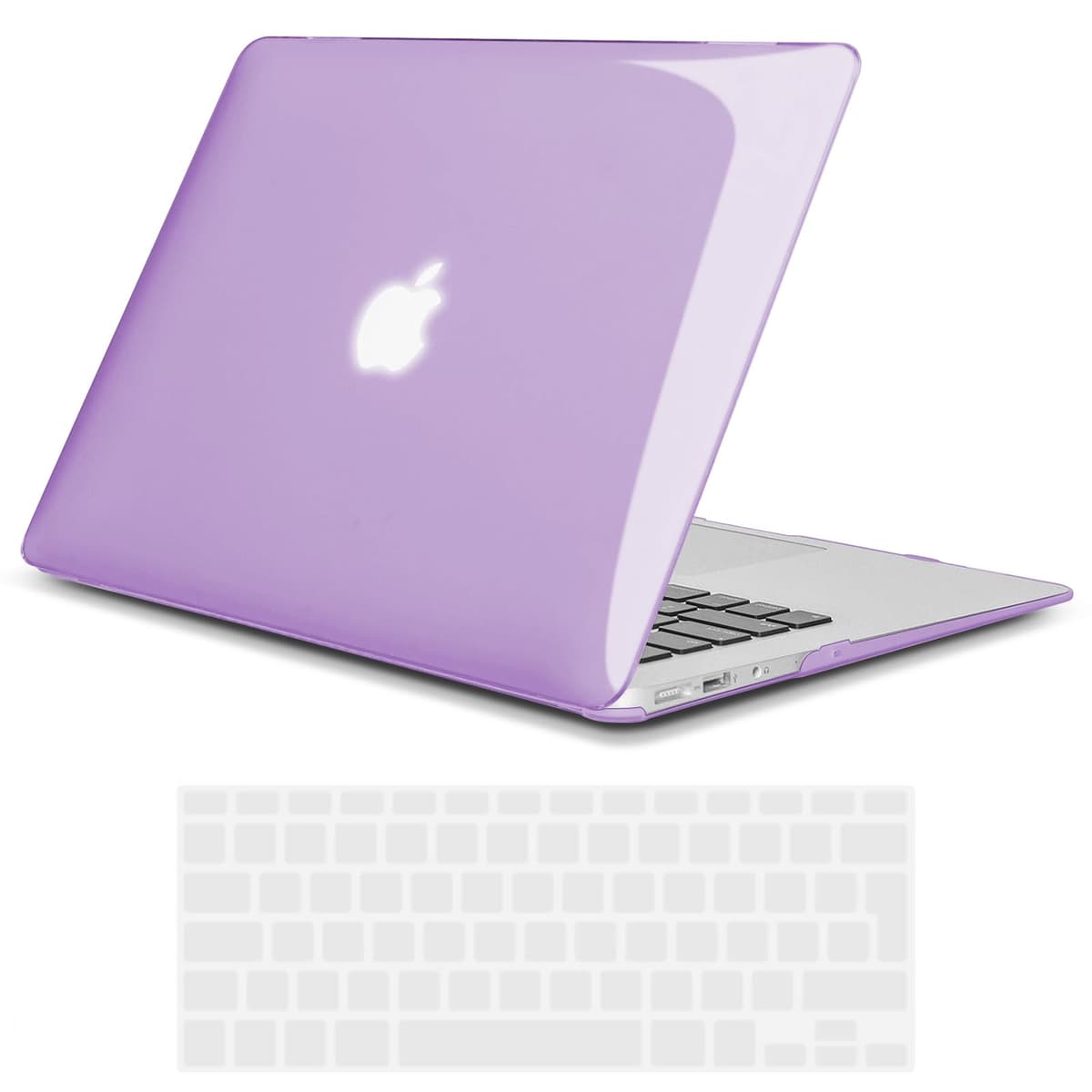 TECOOL Case compatible with MacBook Air M1 & MacBook Air 13 inch Retina 2020 2019 2018 (A2337 A2179 A1932), Plastic Snap On Hard Shell Cover & UK EU Keyboard Protector, Crystal Clear (Glossy) — view 27
