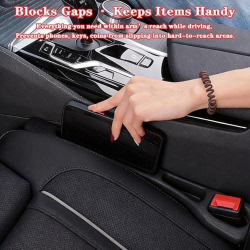 FortiyParts Car Seat Gap Filler Organizer of 2, 2 in 1 Car Gap Filler (Black) — view 4