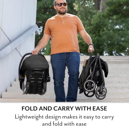 Evenflo Otto+ Travel System w/LiteMax Infant Car Seat, Light Weight, One Hand Gravity Fold (Chia Black) — view 5