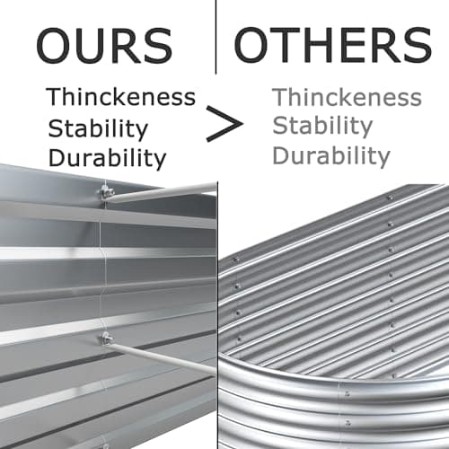 Foxlang 8x4x1ft(2 PCS) Galvanized Raised Garden Bed,Outdoor Planter Box Metal Patio Kit Planting Bed for Vegetables Flowers Herb,Silver — view 2