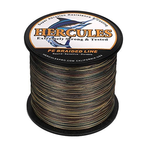 HERCULES Super Strong 300M 328 Yards Braided Fishing Line 100 LB Test for Saltwater Freshwater PE Braid Fish Lines 4 Strands - Camouflage, 100LB (45.4KG), 0.55MM — view 3