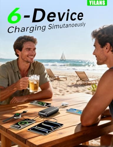 Portable Charger,50000mAh Power Bank Built-in Cable, 22.5W PD USB C In & Out Fast Charging, External Battery Pack with 6 Output & 2 Input, Travel Camping Essential for iPhone 17/16/15/14/13/12(Onyx) — view 3