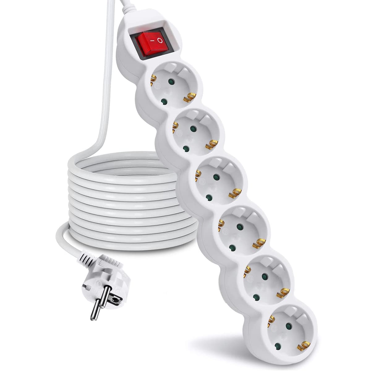 EXTRASTAR Regleta alargador de 3 Metros con 4enchufes e Interruptor Blanco — view 8