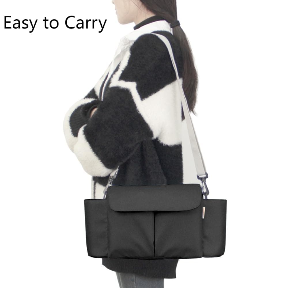 Stroller Organizer Bag – Stroller Hanging Diaper Bag, Oxford Fabric Large Capacity Storage with Bottle Holders & Pockets, Universal Fit for Pram and Pushchair — view 2