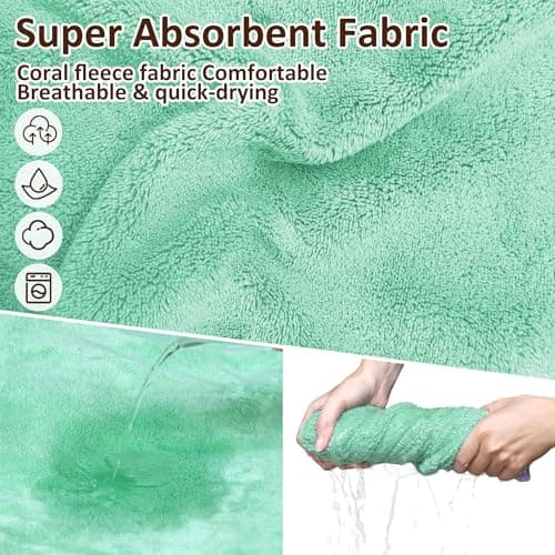 Soft Dog Bathrobe Fast Drying Dog Coat, Super Absorbent Dog Towels for After Bath, Microfiber Pet Robe Adjustable Collar & Belly Warm Keeping Dogs Coat for Pet Dogs & Cats (Green, X-Large) — view 5