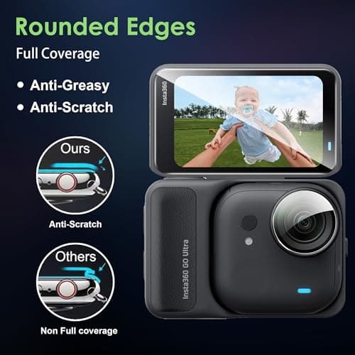 Suttkue for Insta 360 GO Ultra screen protector HD Tempered Glass, Anti-Scratch,High Definition Clear,for Insta 360 GO Ultra (3+3 pack) — view 2