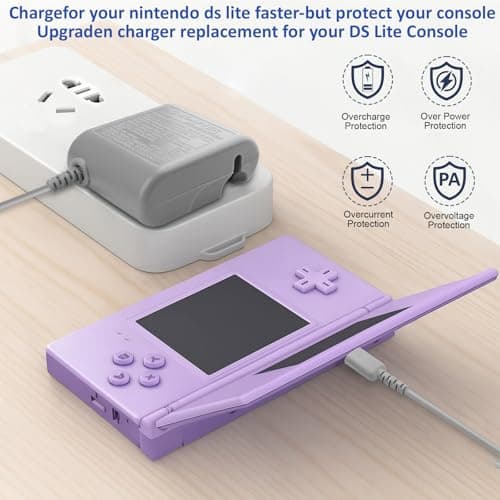 DS Lite Charger, DS Lite AC Power Adapter Kit for Nintendo DS Lite,100-240V Portable Travel Wall Charger with Foldable Plug Charging Cable & 4 Stylus Pens — view 4