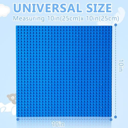 LABITITOUR 4 Pack of 10 x10 Classic Building Baseplates,Building Toy Base Boards to Build On, Brick Toy Builders Mat Compatiable with All Major Brands (Multicolored) and Activity Table-Base Plate — view 3