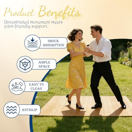Pansente Tap Dance Floor 47.8x38.5 inches Dance Floor with Cushioning Underlay Dance Floor,Specifically Designed for Tap and Jazz Dance,is Perfect for Living Rooms,Studios, Stages,and Any Other Venue — view 2