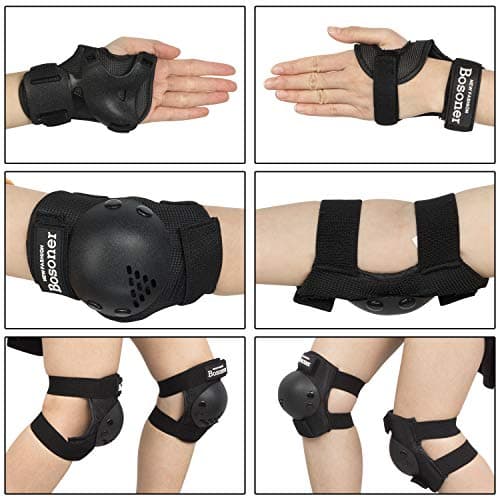 BOSONER Kids/Youth Knee Pad Elbow Pads for Roller Skates Cycling BMX Bike Skateboard Inline Rollerblading, Skating Scooter Riding Sports — view 7