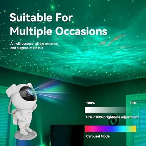 Astronaut Star Projector Night Light - Space Buddy Projector, Galaxy Starry Nebula Ceiling Projection Lamp with Timer and 360°Adjustable, Kids Adults Room Decor, for Bedroom, Game Room etc. — view 3