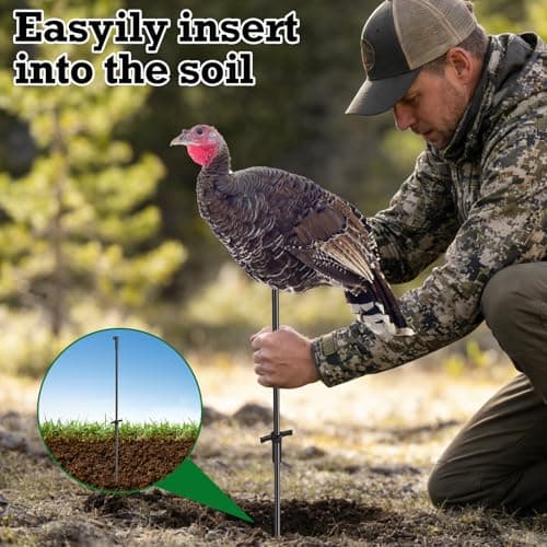 SHILIU 4pcs Turkey Decoy Hunting Stakes, Lightweight Collapsible Turkey Decoys Replacement Stake Fiberglass Portable Decoy Poles for Outdoor LCD Turkey Decoys Hunting Accessories — view 5