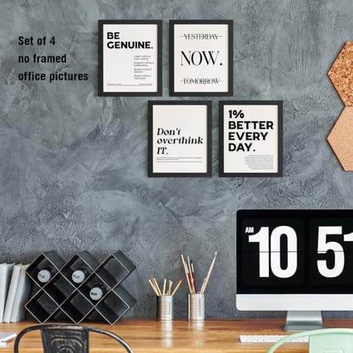 DSHFG Motivational Pictures Office Wall Decor Prints Set of 4, Inspirational Motivational Wall Art Decor Retro Posters Prints for Office Home Decor, 8x10 Unframed — view 4