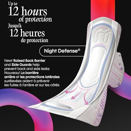 Kotex Overnight Maxi Pads with Wings, Extra Heavy Absorbency, 28 Count (Packaging May Vary) — view 2