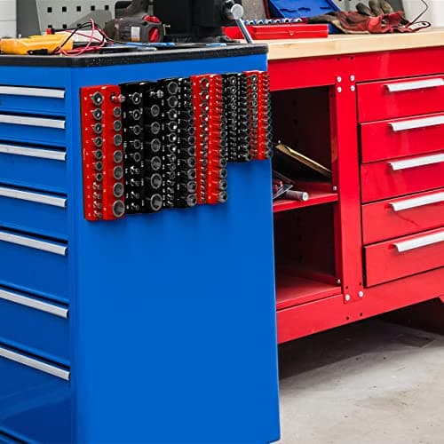 Olsa Tools Magnetic Socket Organizer - 3/8-Inch Drive - SAE - Black - Holds 26 Sockets - Professional-Grade Tool Organizer - Mechanics Workshop - Part: 1543 — view 4